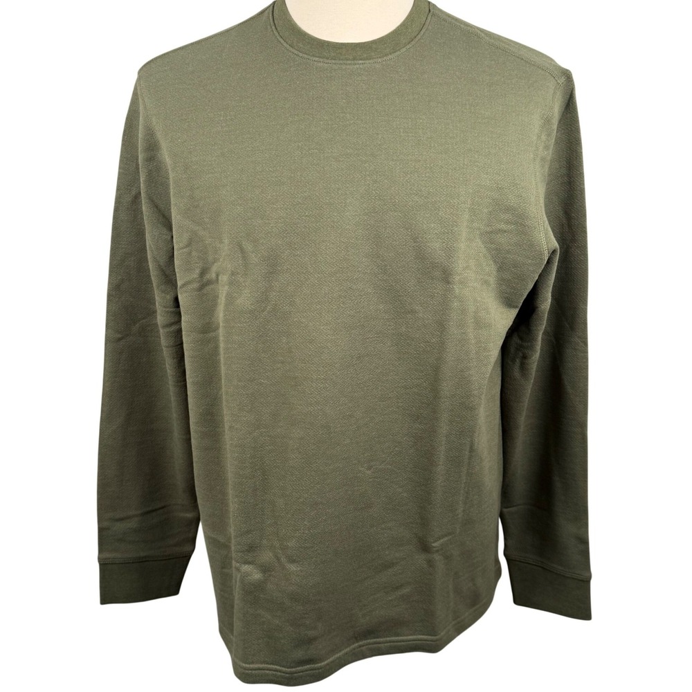 Orvis Mens Large Shirt Olive Green Crewneck Long Sleeve Gorpcore Fall Travel NWT